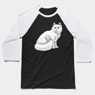 Cat - American Curl - White Baseball T-Shirt